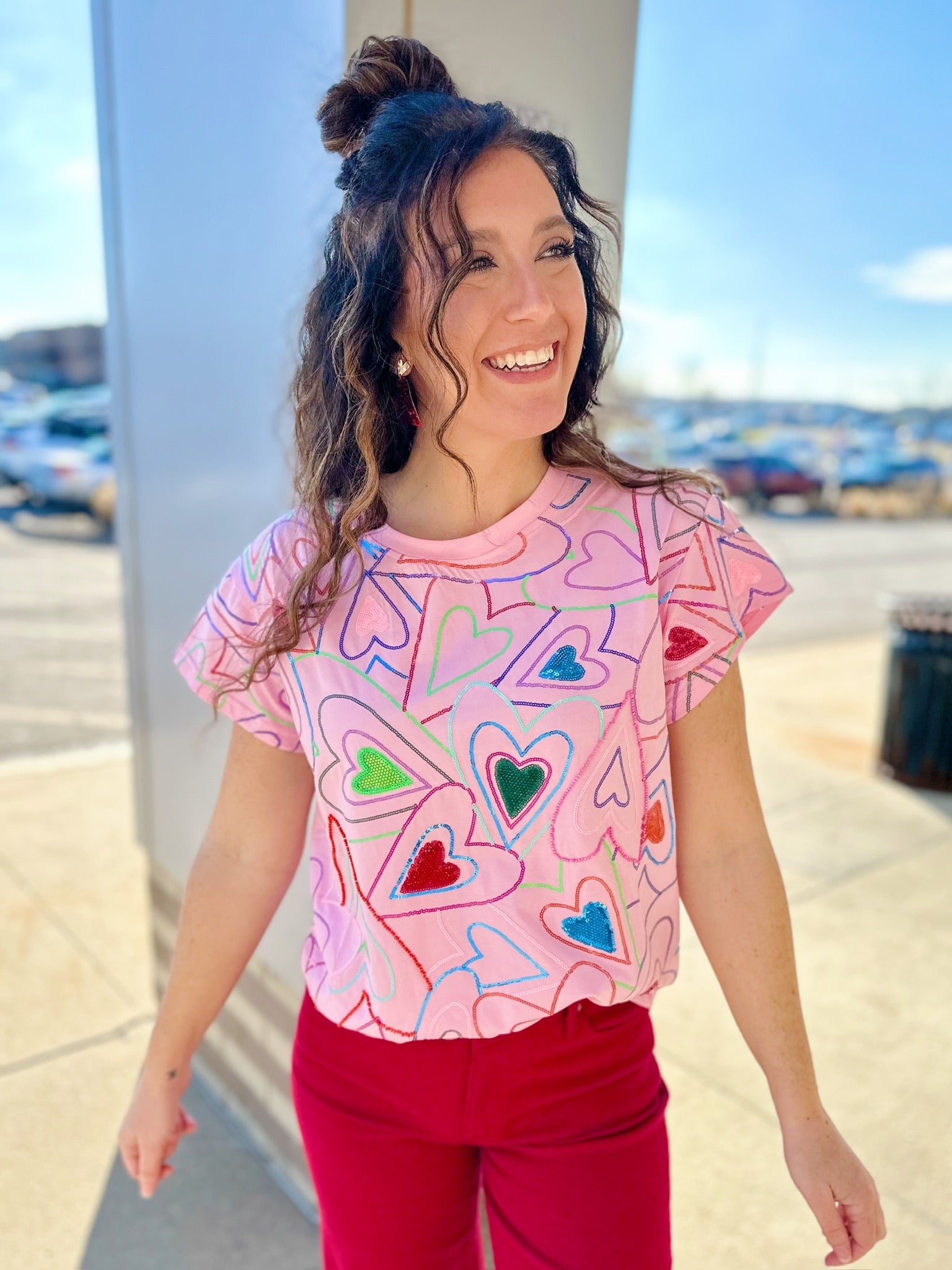 Queen of Sparkles Groovy Heart Tee