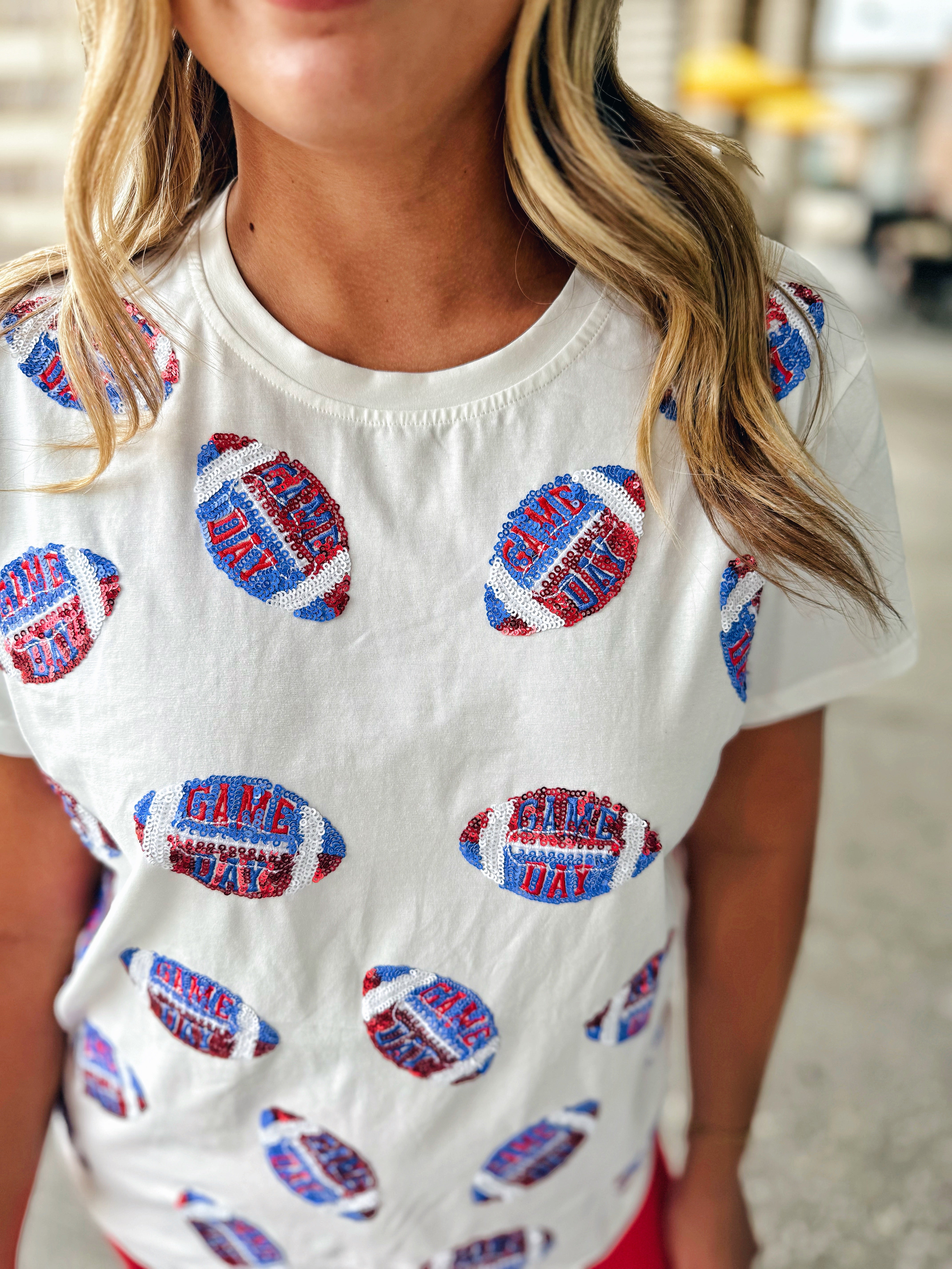 KU Scattered Footballs Queen of Sparkles x Amelia's Boutique