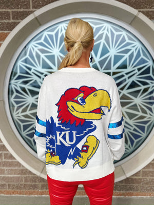 Queen of Sparkles KU Jayhawk Licensed Sweater