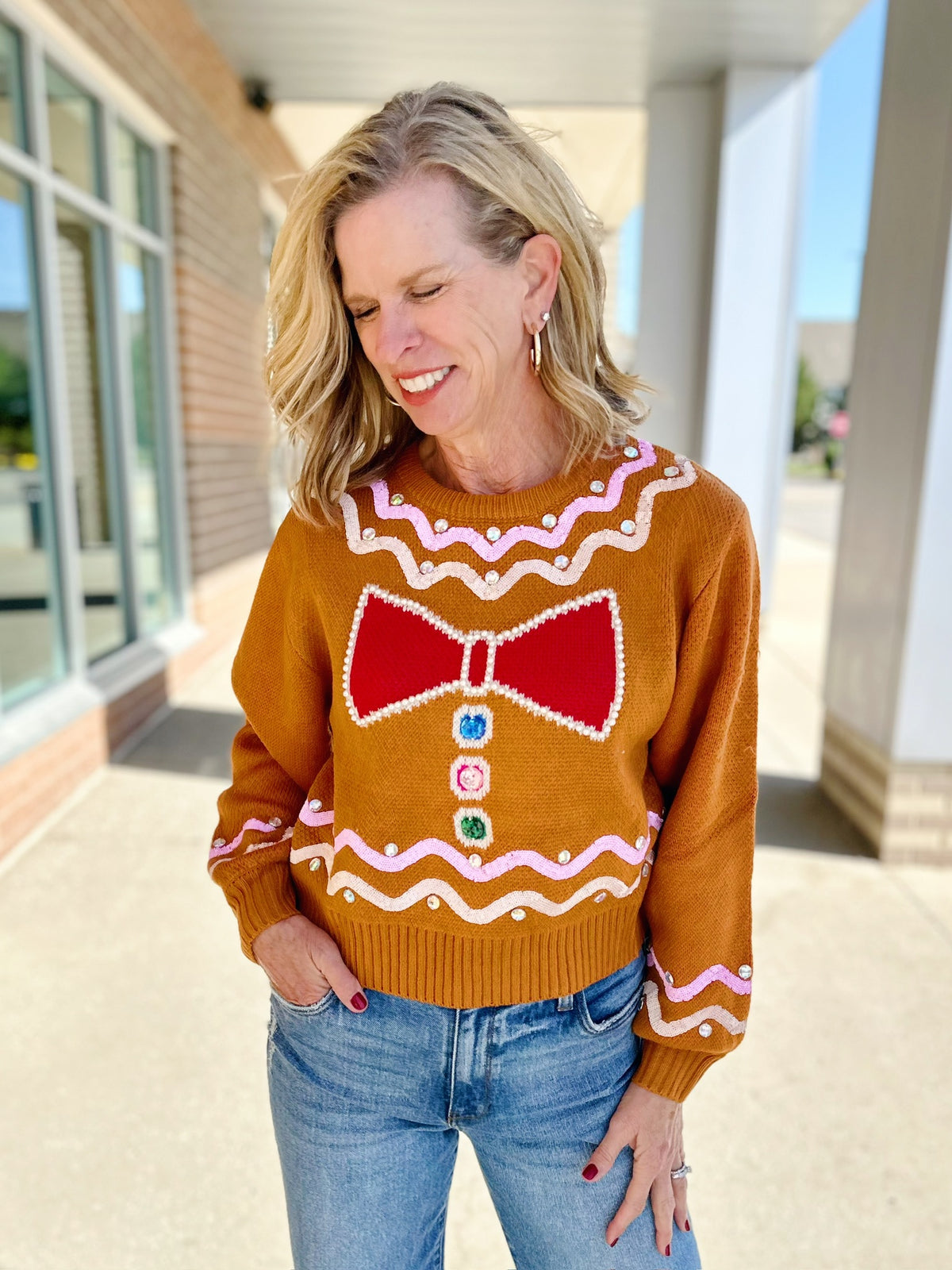 Gingerbread Sweater by Queen of Sparkles - Amelia's Boutique