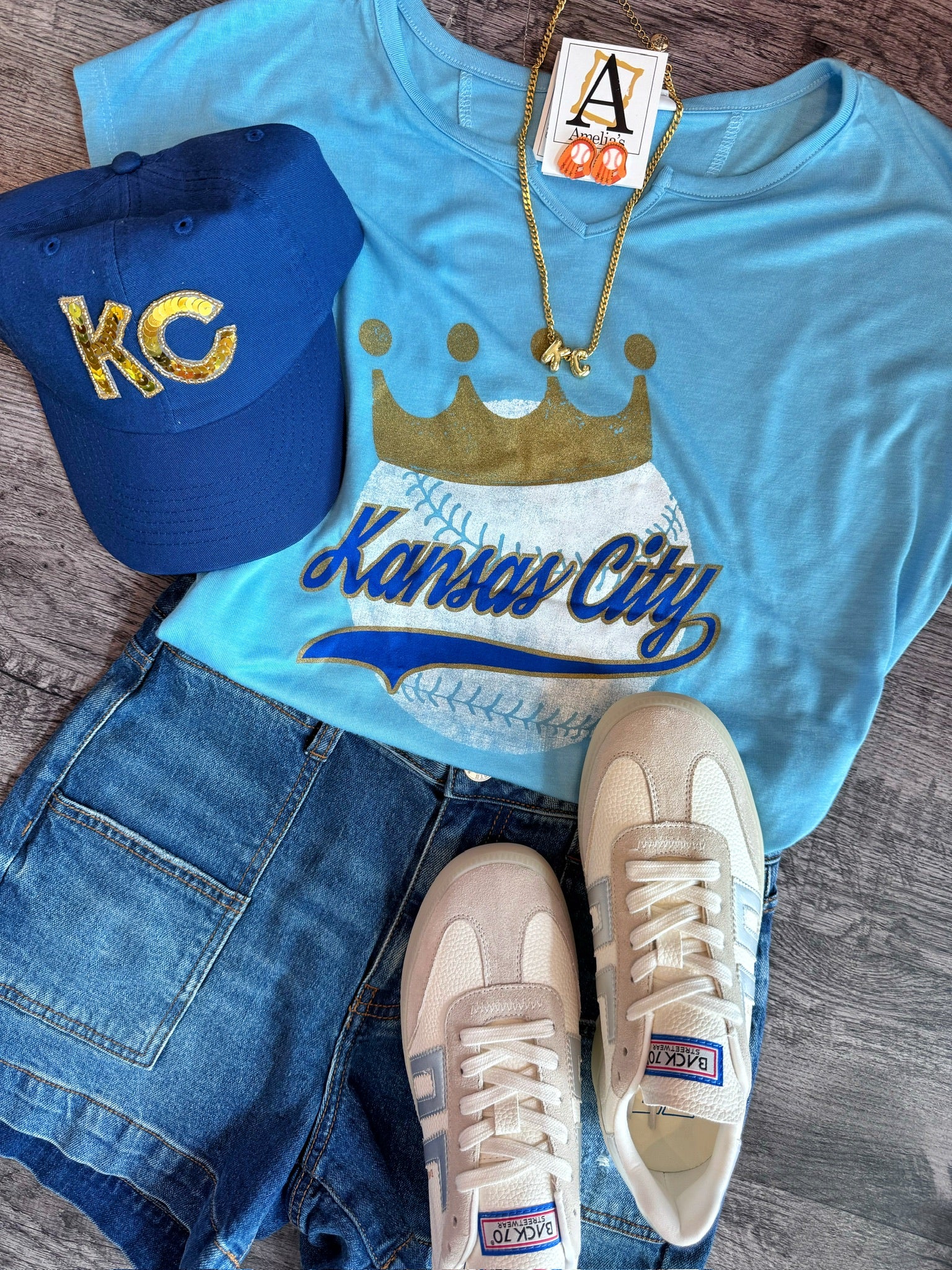 Kansas City Baseball Tee in Blue