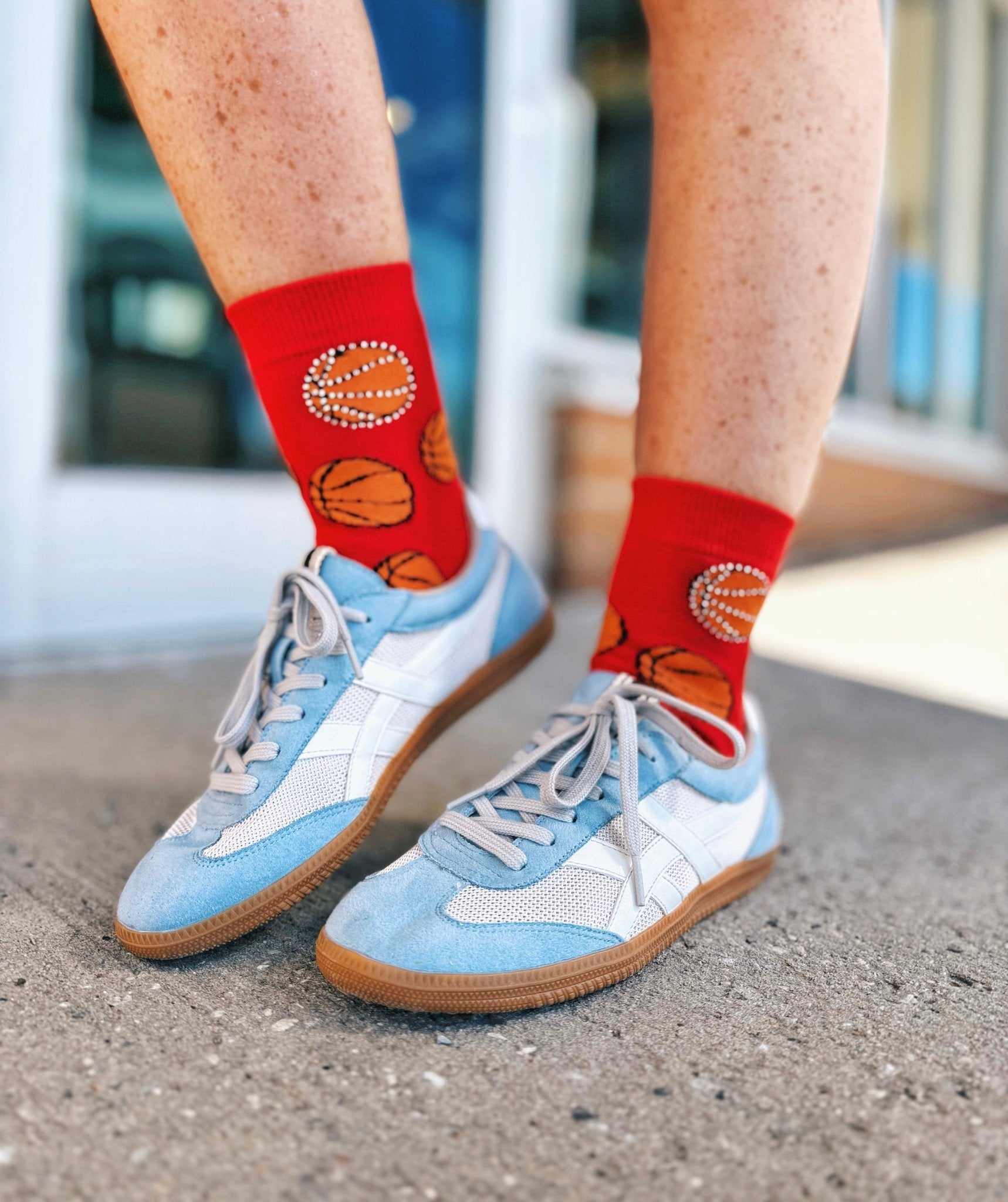 Queen of Sparkles Red Basketball Socks - Amelia's Boutique