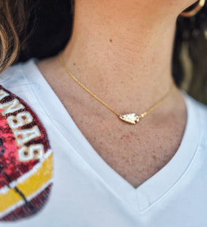 Horizontal Arrowhead (Hammered) Dainty Necklace