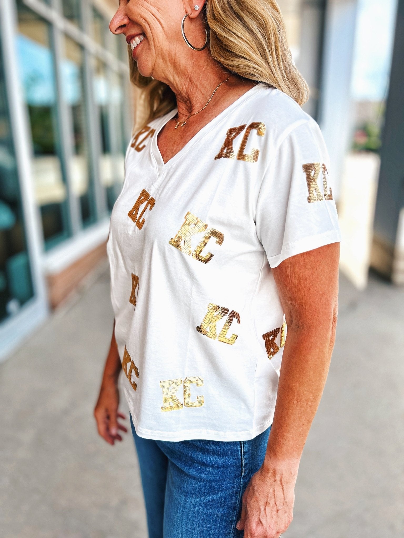 Queen of Sparkles Gold KC Scatter Tee - Amelia's Original - Amelia's Boutique