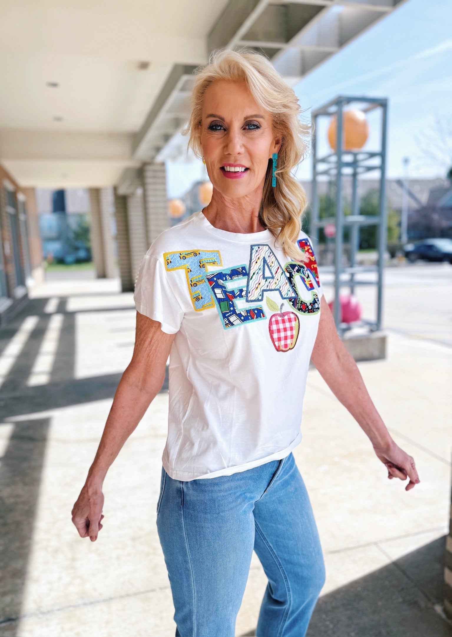 Queen of Sparkles TEACH Women's Tee in White