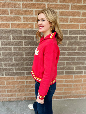 Queen of Sparkles X Amelia's Boutique - Fuzzy Kansas City Script Sweatshirt