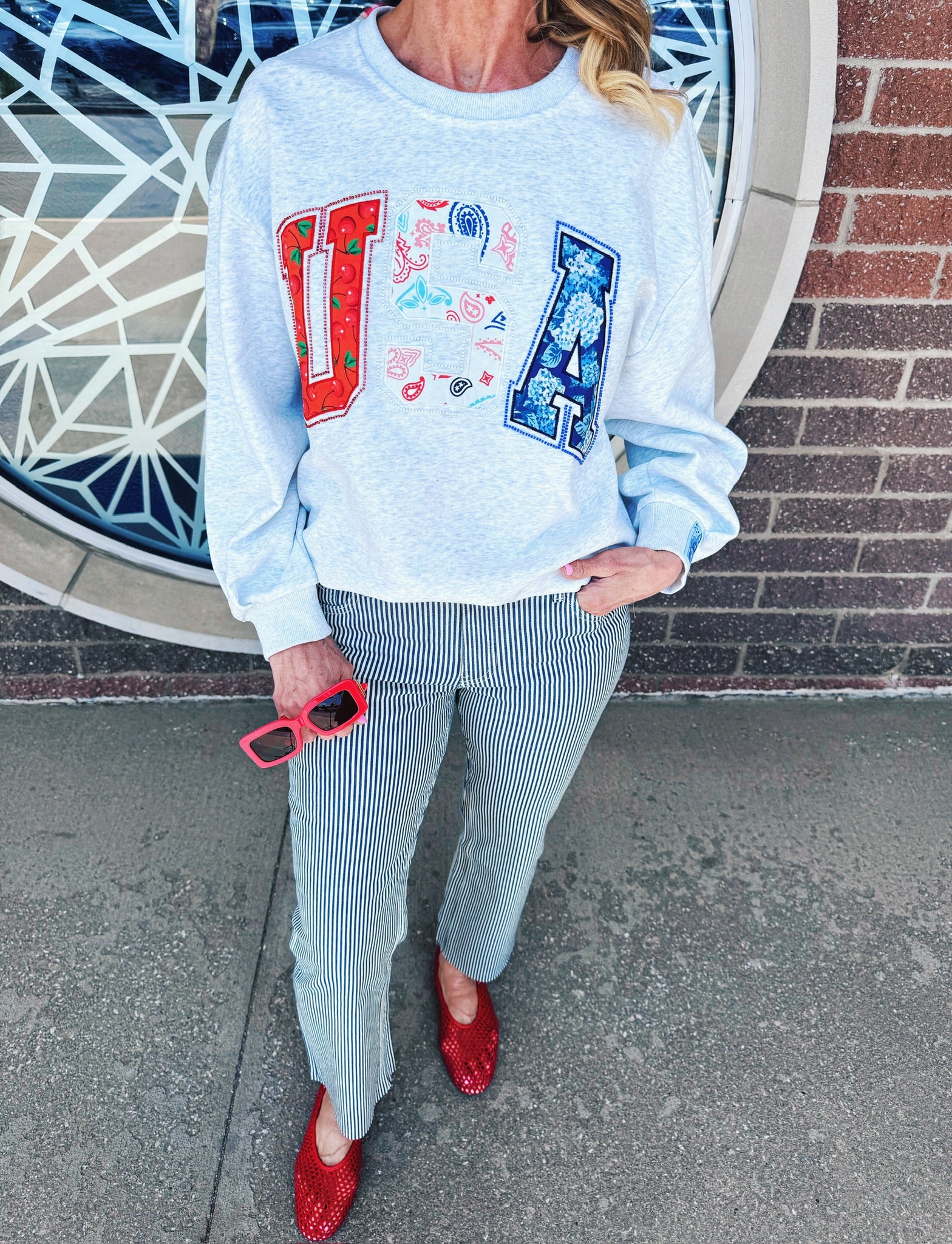 Women’s USA Bandana Sweatshirt by Queen of Sparkles
