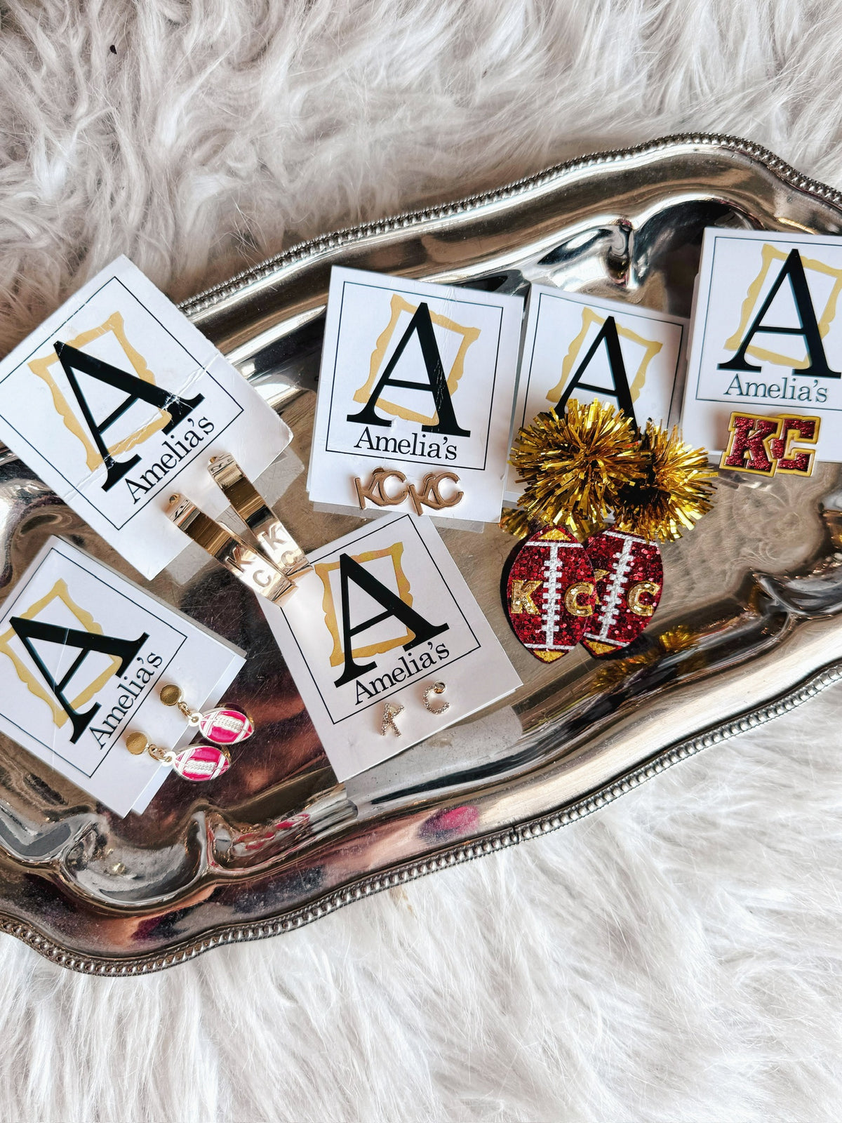 Amelia’s Custom KC Pom Pom Earrings - Amelia's Boutique