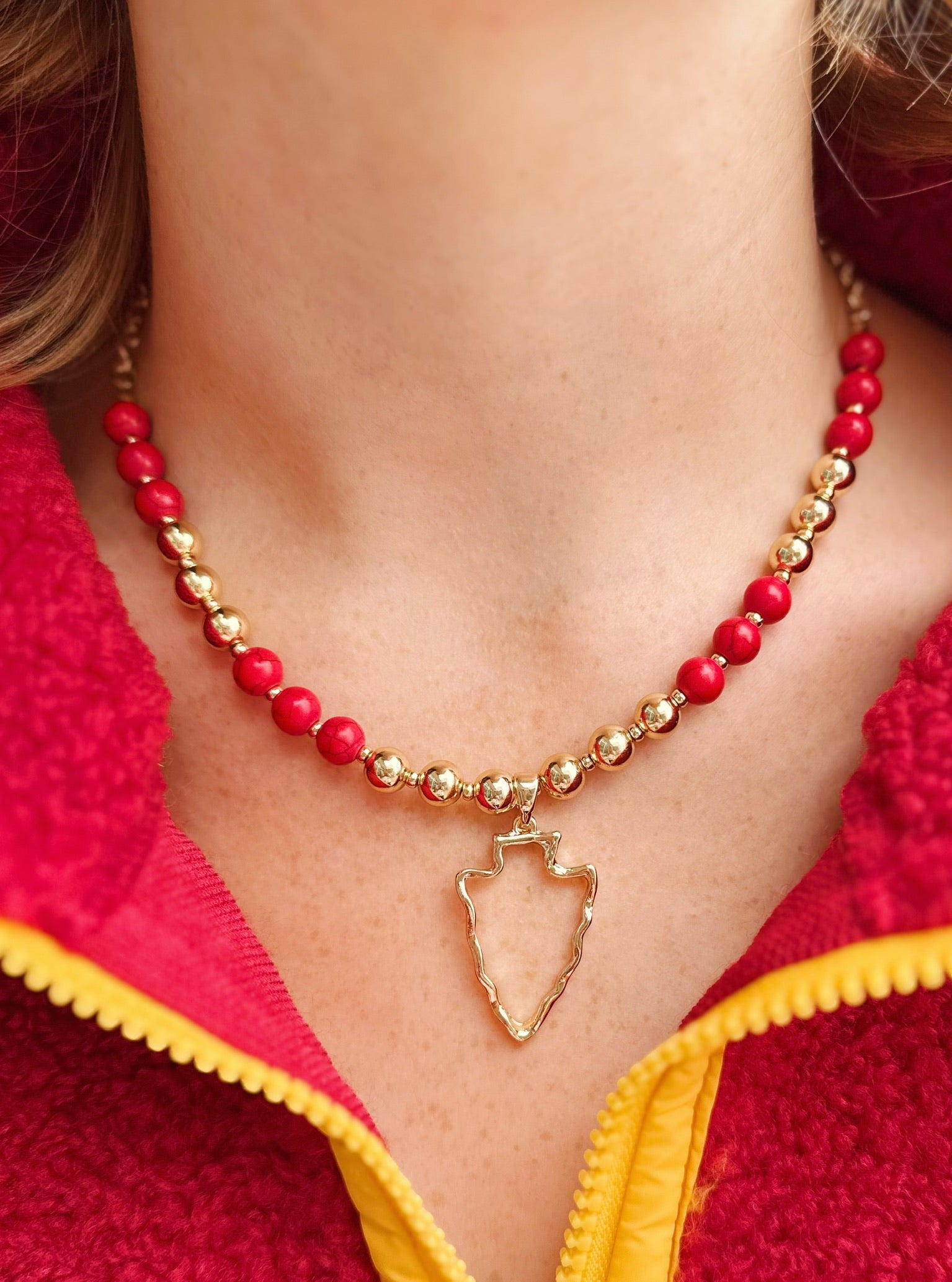 Arrowhead and Bead Necklace Set