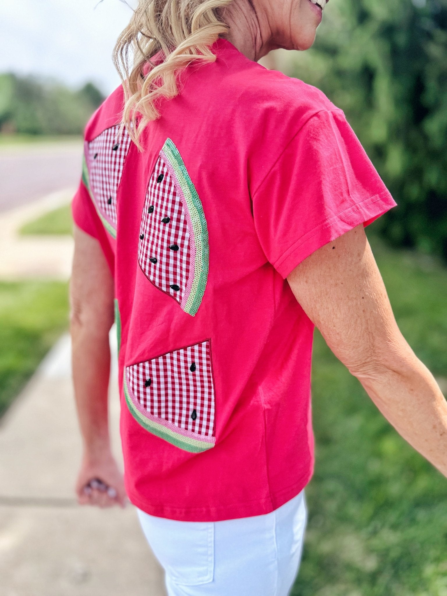 Queen of Sparkles Watermelon Women’s Tee - Amelia's Boutique