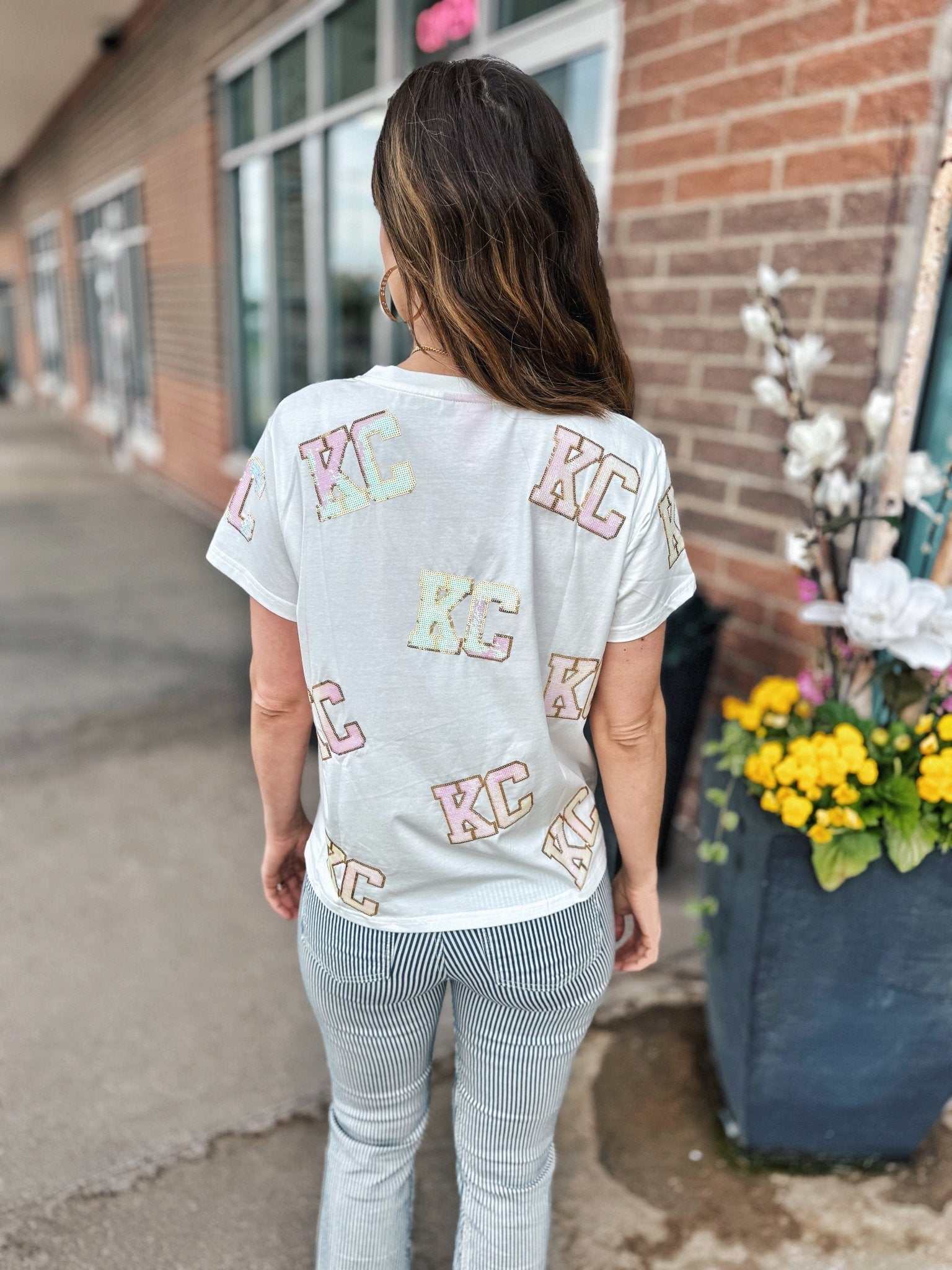 Queen of Sparkles x Amelia’s Boutique Iridescent KC All Over Women’s Tee - Amelia's Boutique