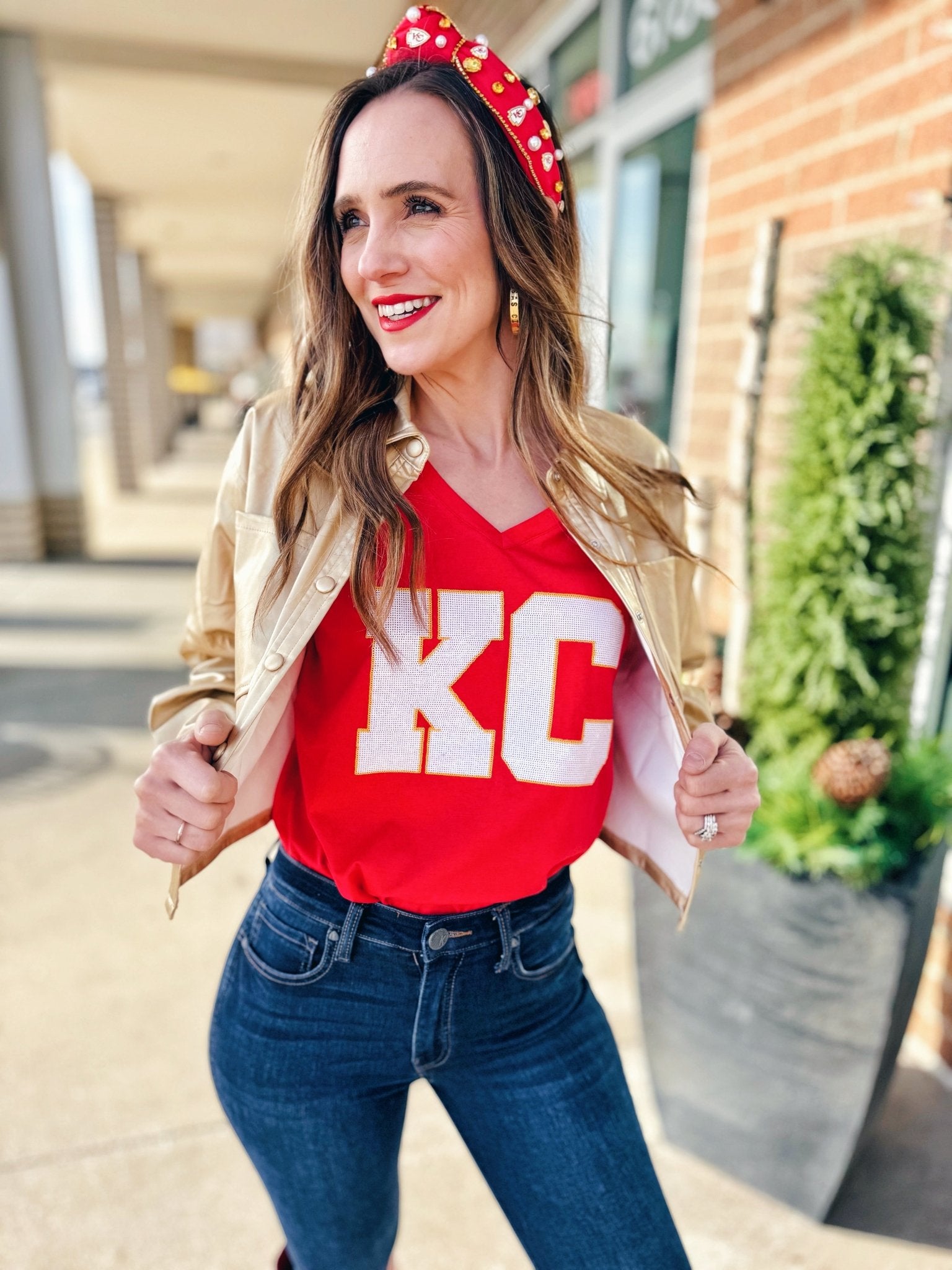 SEQUIN KC Varsity Tee - Queen of Sparkles x Amelia's Collab - Amelia's Boutique