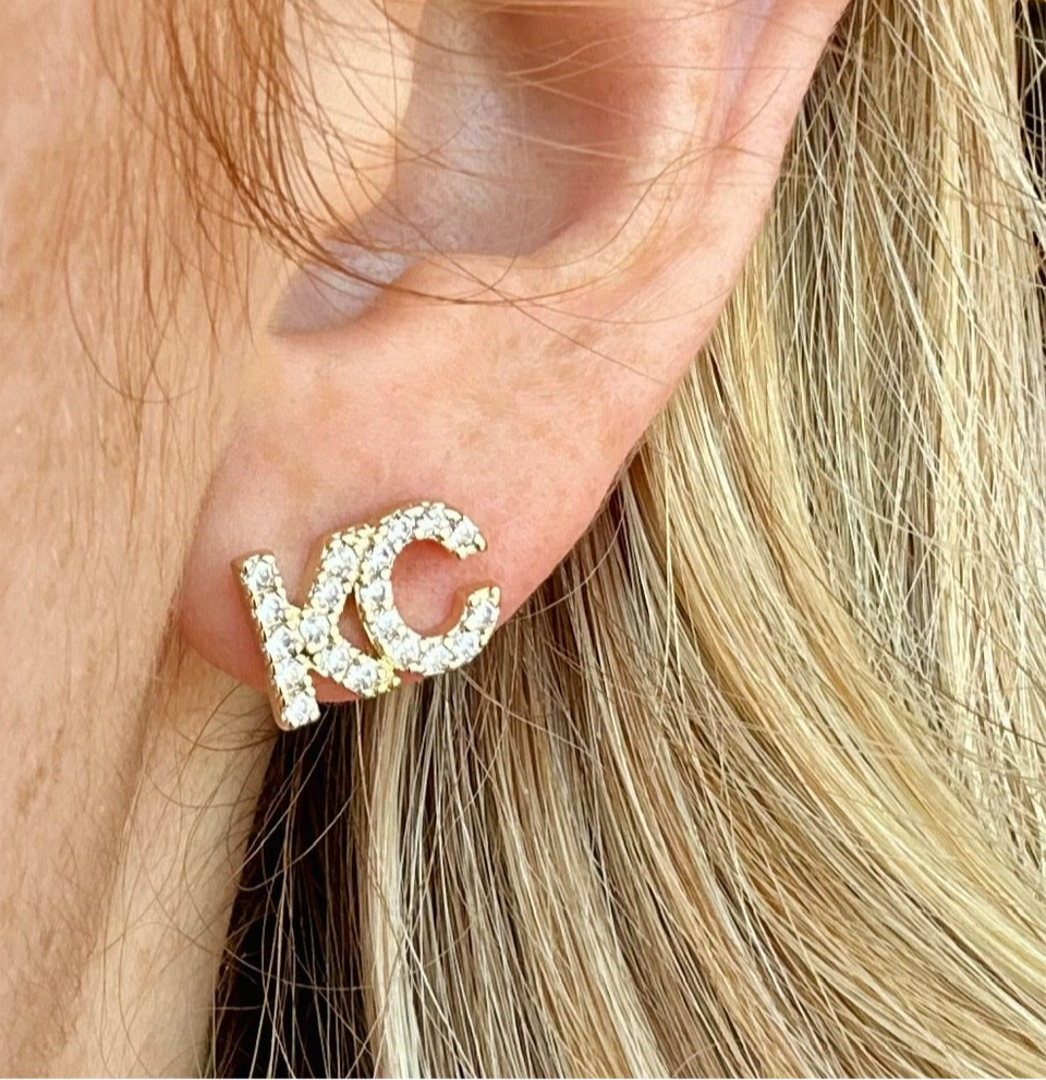 KC Pave Stud Earrings