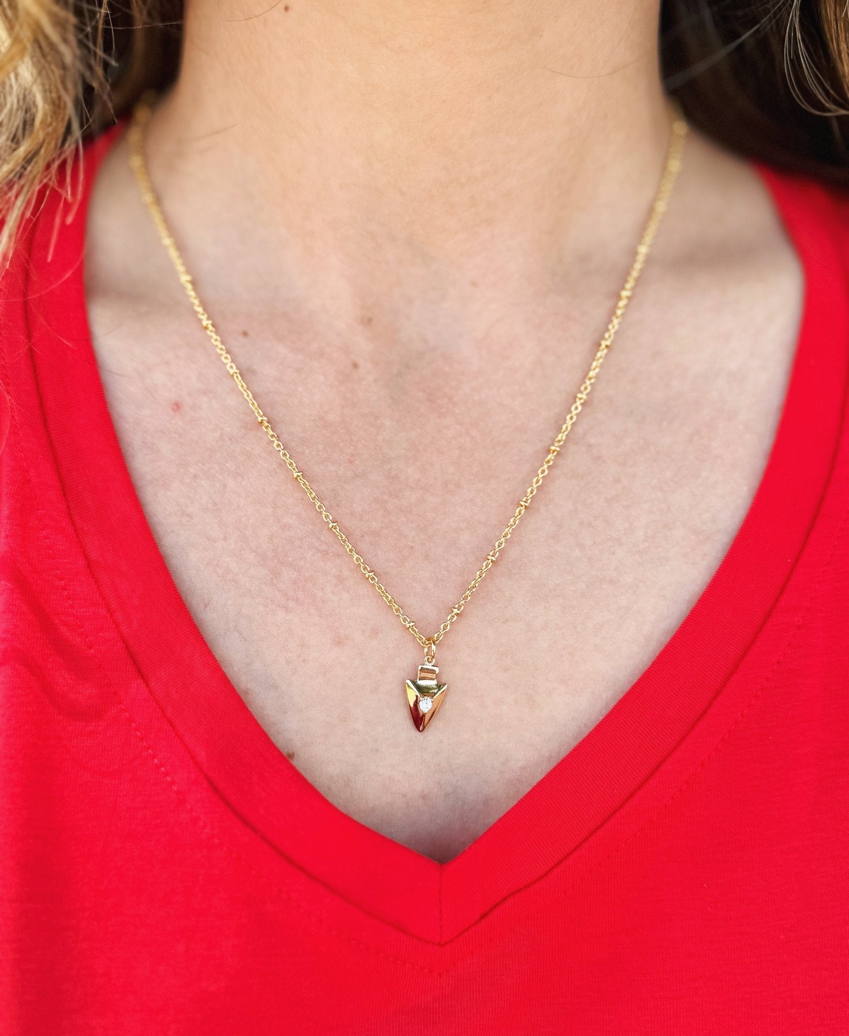 Arrowhead Charm Necklace (small charm) - Amelia's Boutique