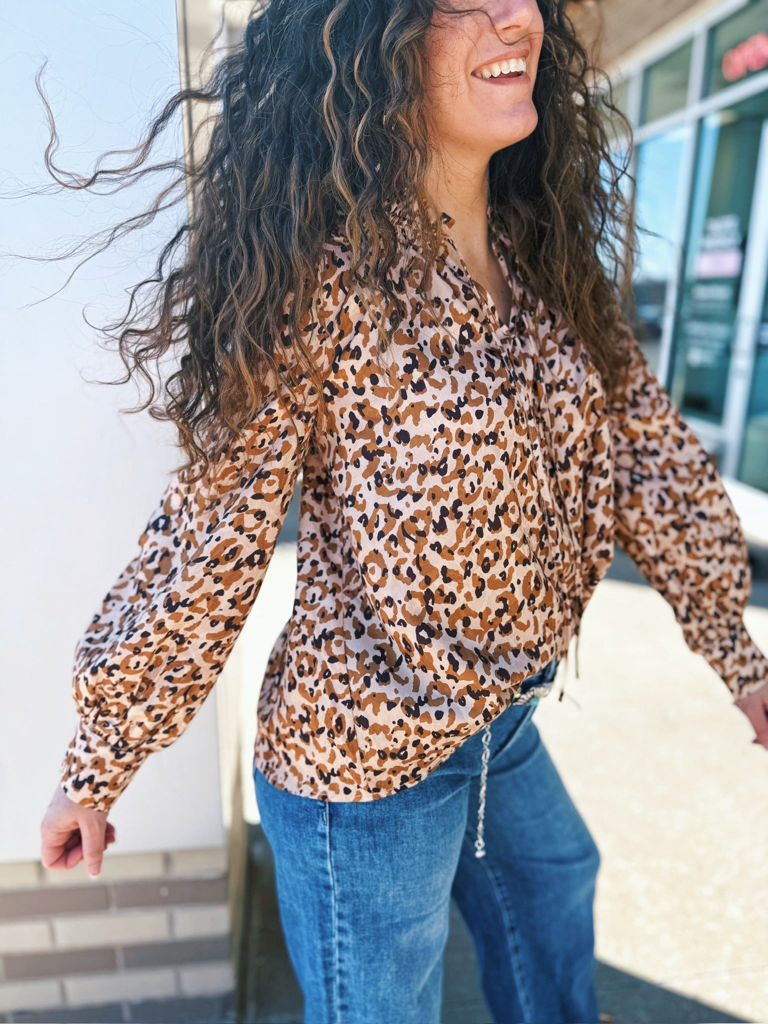 Women’s Cheetah Print Top - Amelia's Boutique