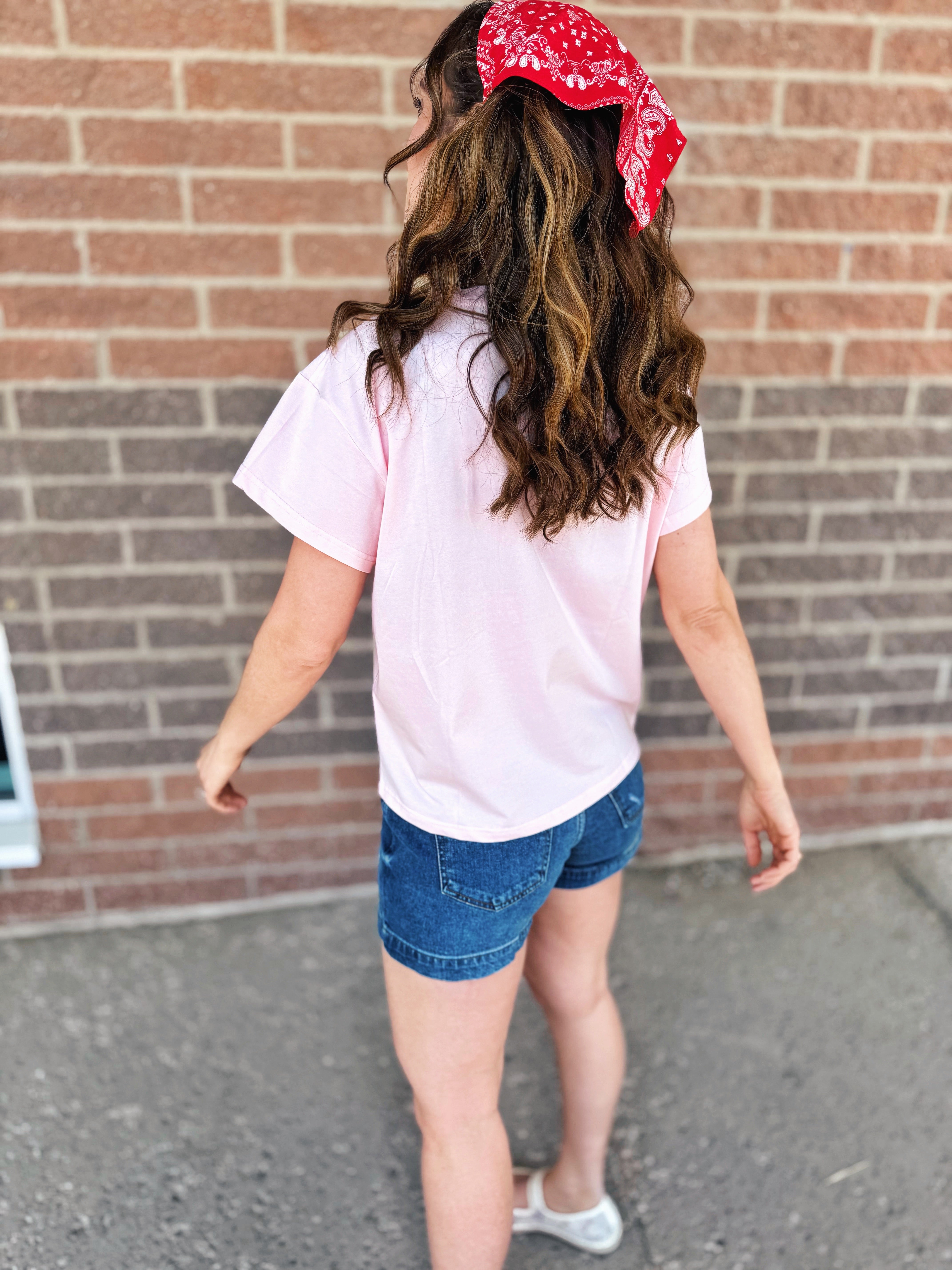 Queen of Sparkles USA Bandana Pink Women’s Tee