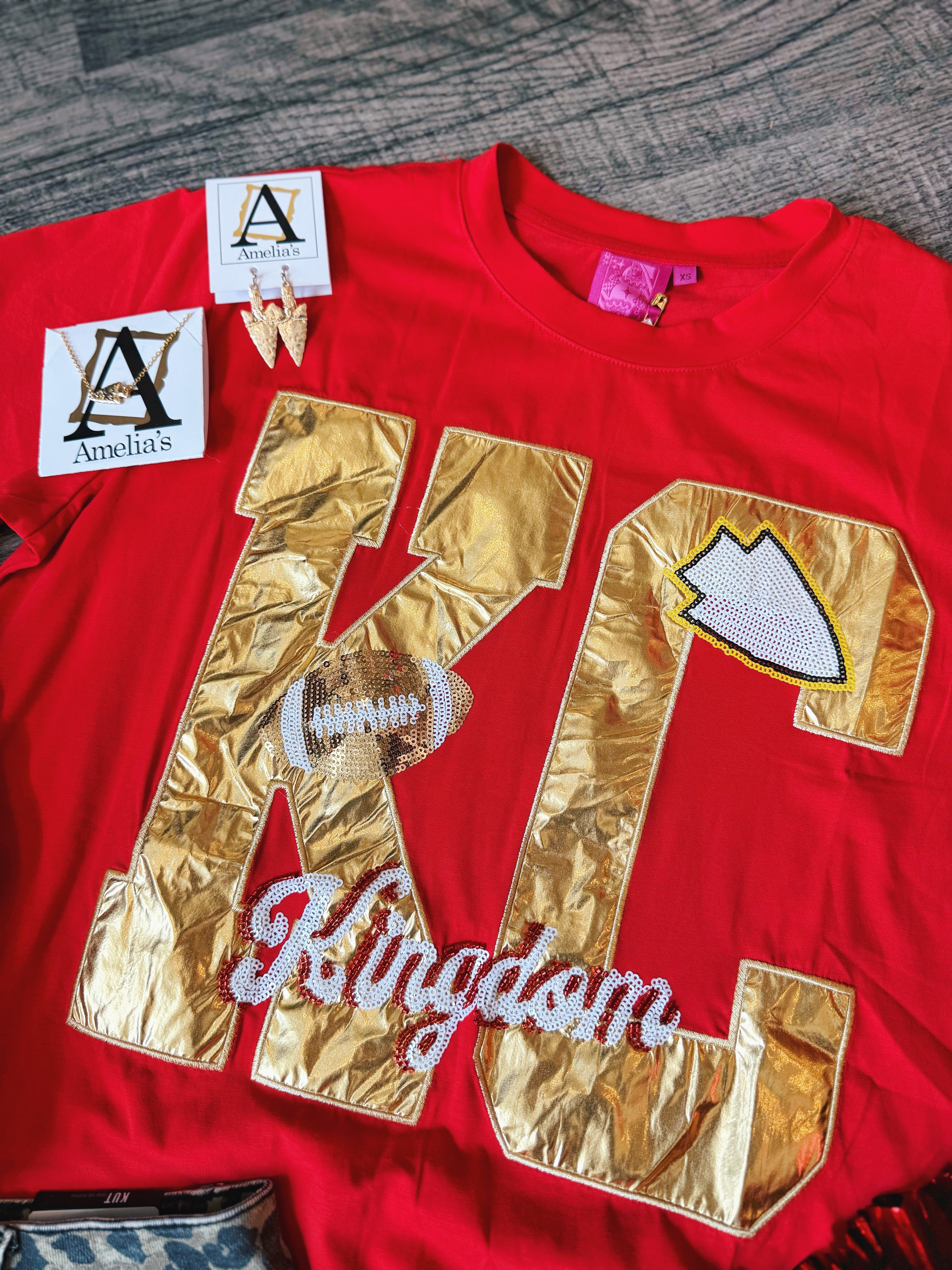 RESTOCK Metallic KC Tee - Queen of Sparkles X Amelia's Boutique
