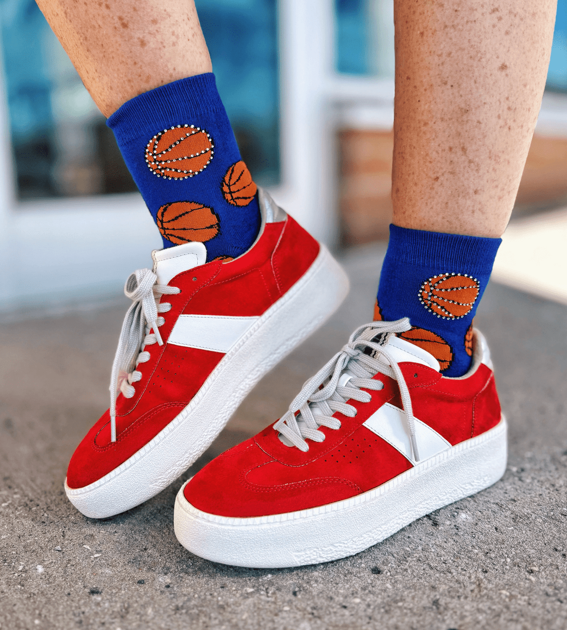 Queen of Sparkles Blue Basketball Socks - Amelia's Boutique