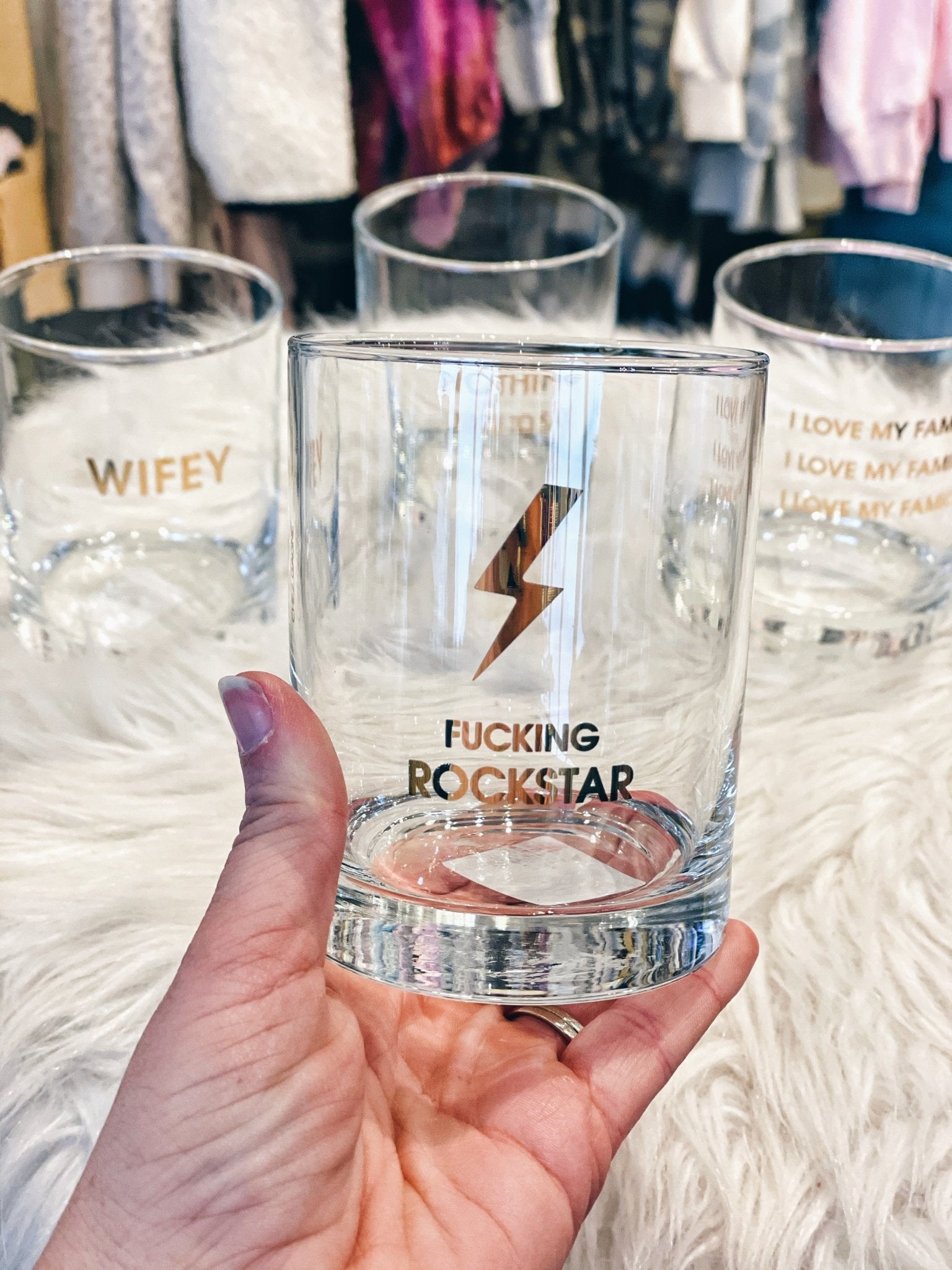 F**king Rockstar Rocks Glass - Amelia's Boutique