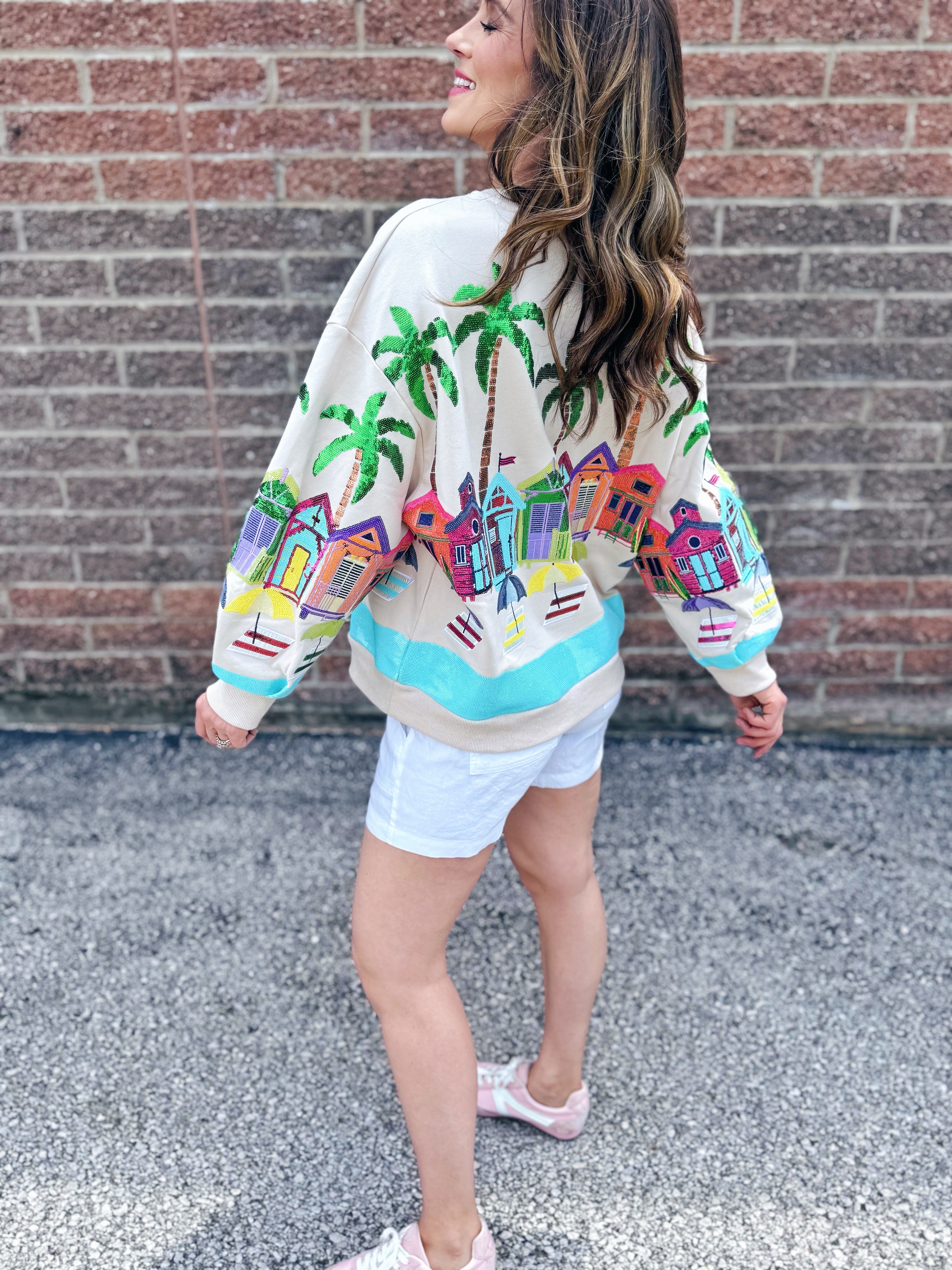 Queen of Sparkles Beach Town Sweatshirt