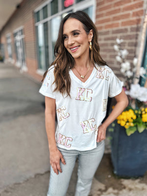 Queen of Sparkles x Amelia’s Boutique Iridescent KC All Over Women’s Tee