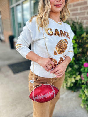 Rhinestone Football Purse
