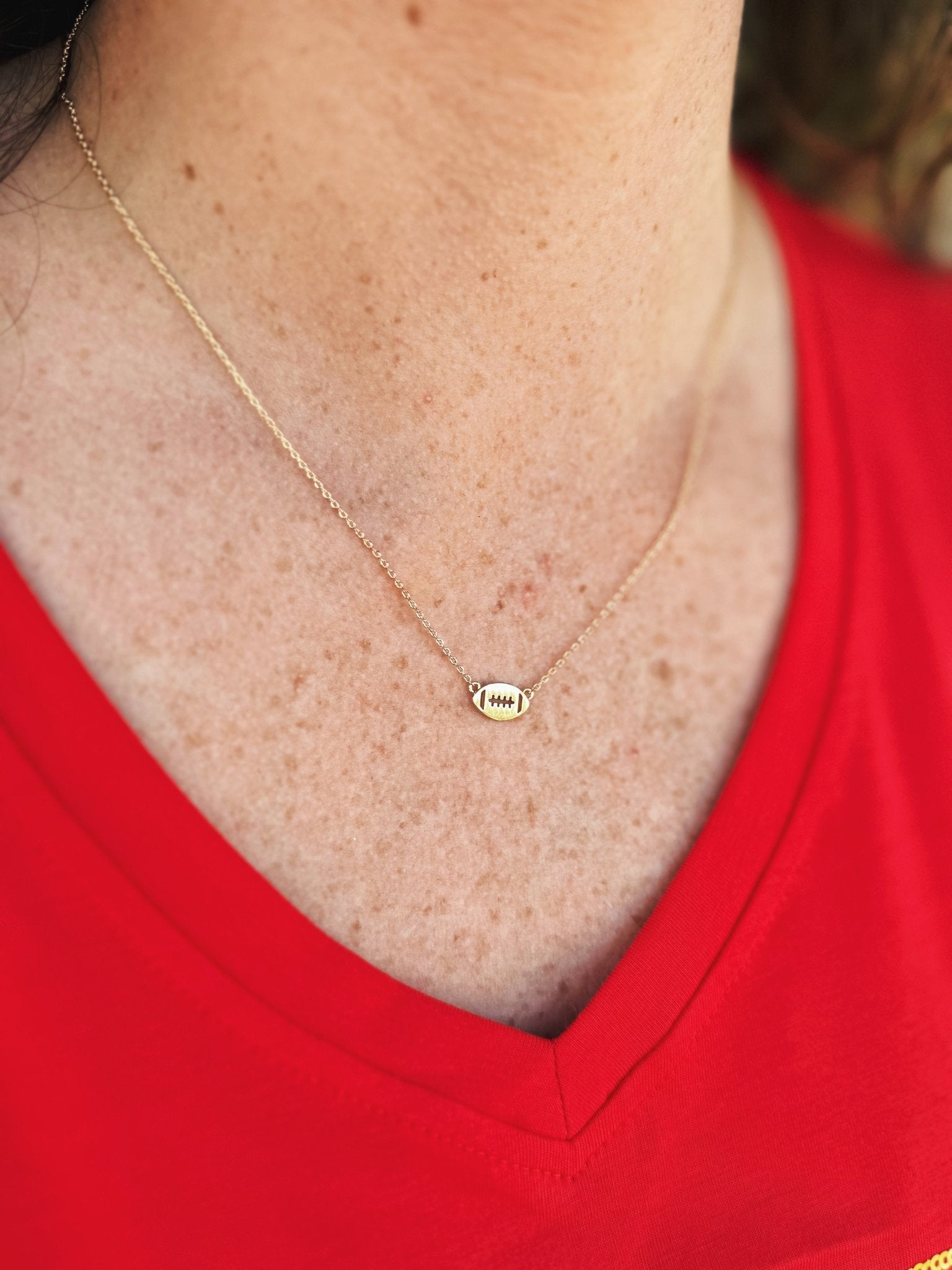 Dainty Football Necklace in Gold - Amelia's Boutique