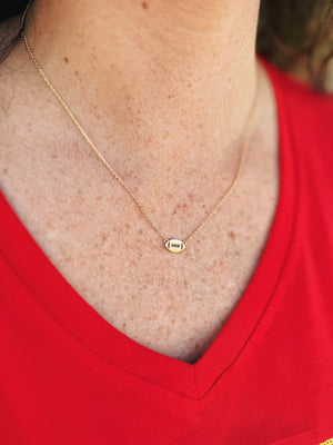 Dainty Football Necklace in Gold