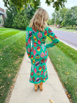 Queen of Sparkles Holiday Ornament Sweater Dress