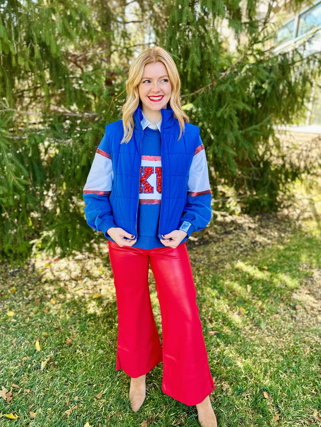 Women’s Royal Blue Zip Up Puffer Vest