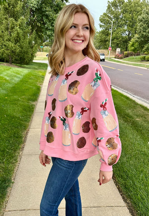 Queen of Sparkles Milk & Cookies Sweatshirt