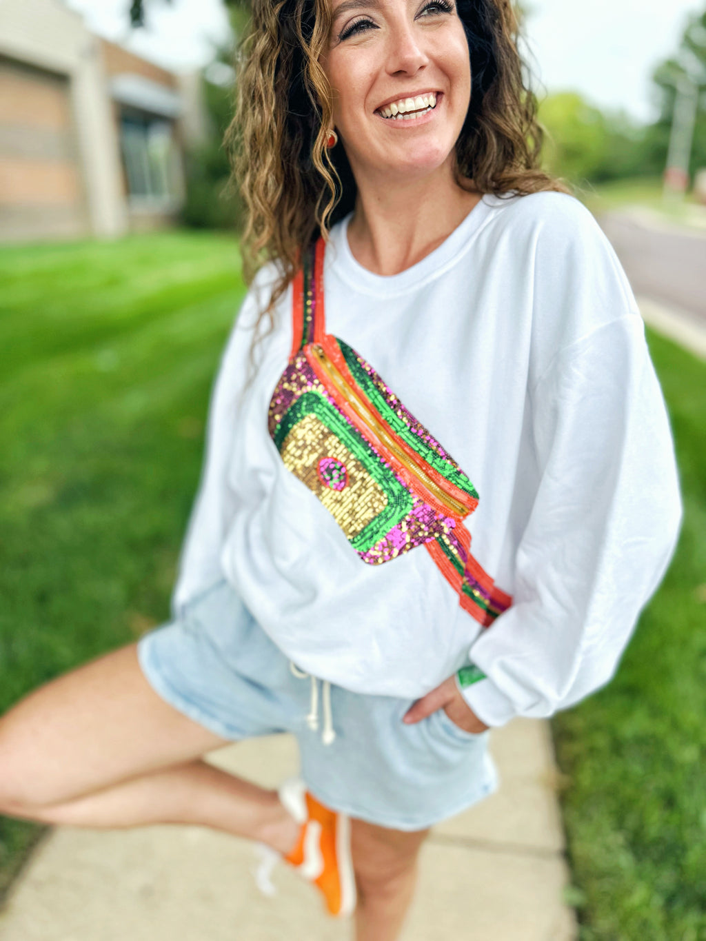 Queen of Sparkles Zipper Bag Sweatshirt