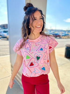 Queen of Sparkles Groovy Heart Tee