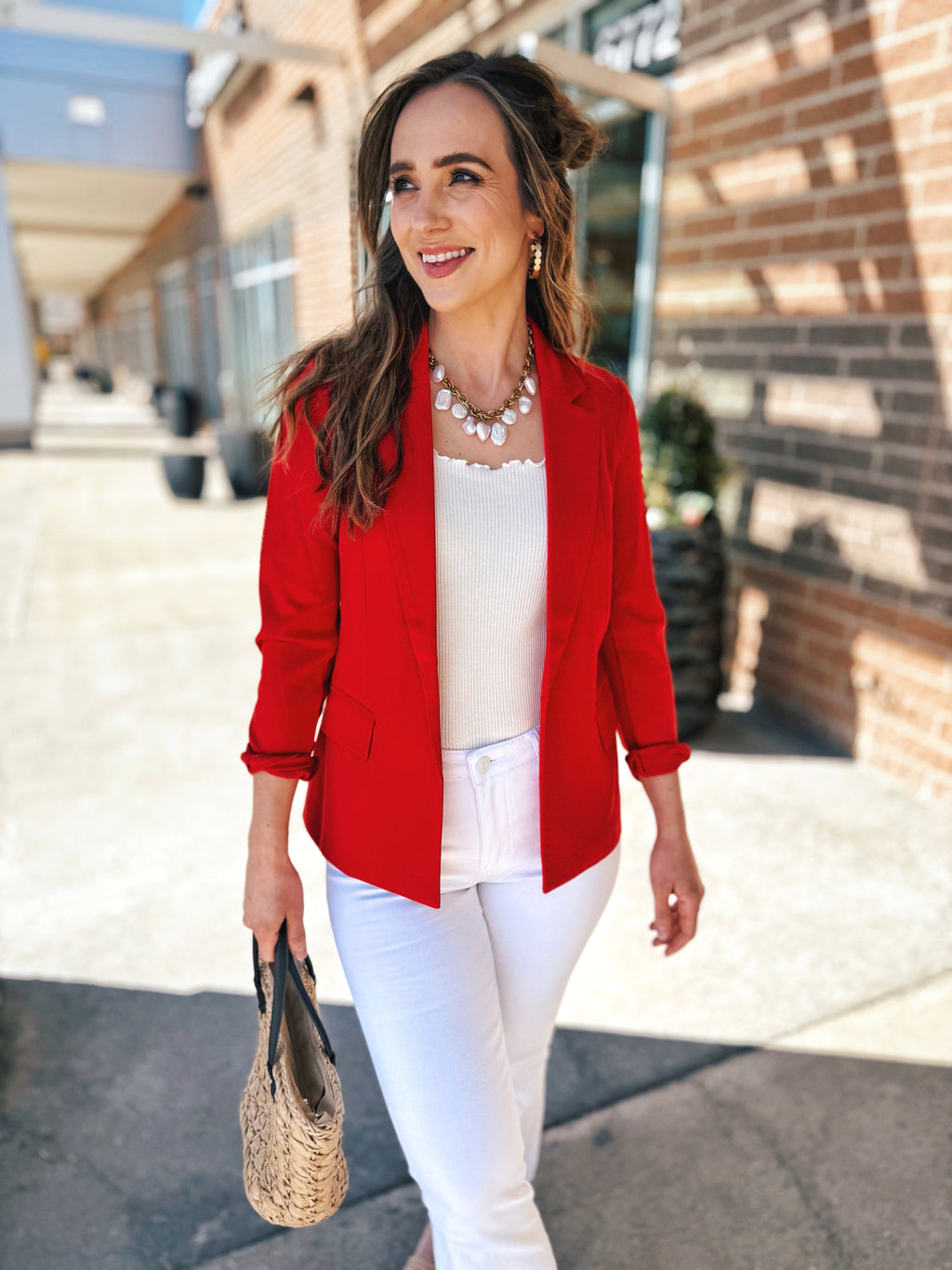 Red Stretchy Blazer