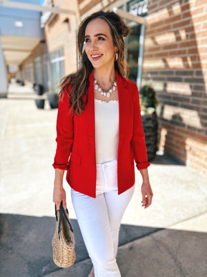 Red Stretchy Blazer