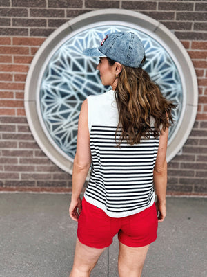 Women’s American Flag Knit Tank Queen of Sparkles