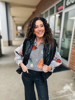 Queen of Sparkles Basketball Button Up