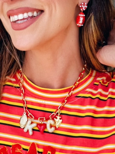 Amelia’s Custom KC Pave Charm Necklace - Amelia's Boutique
