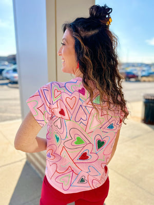 Queen of Sparkles Groovy Heart Tee
