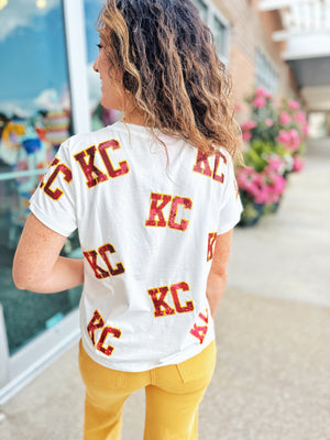 Scattered KC Tee - Queen of Sparkles X Amelia's Boutique