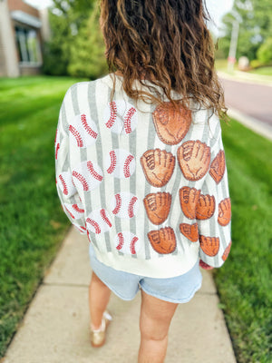 Queen of Sparkles Baseball Cardigan