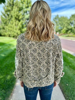 Mixed Media Cheetah Zip Jacket