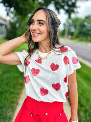 Queen of Sparkles Heart Lollipop Tee