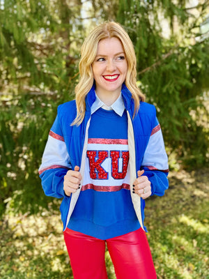 Women’s Royal Blue Zip Up Puffer Vest