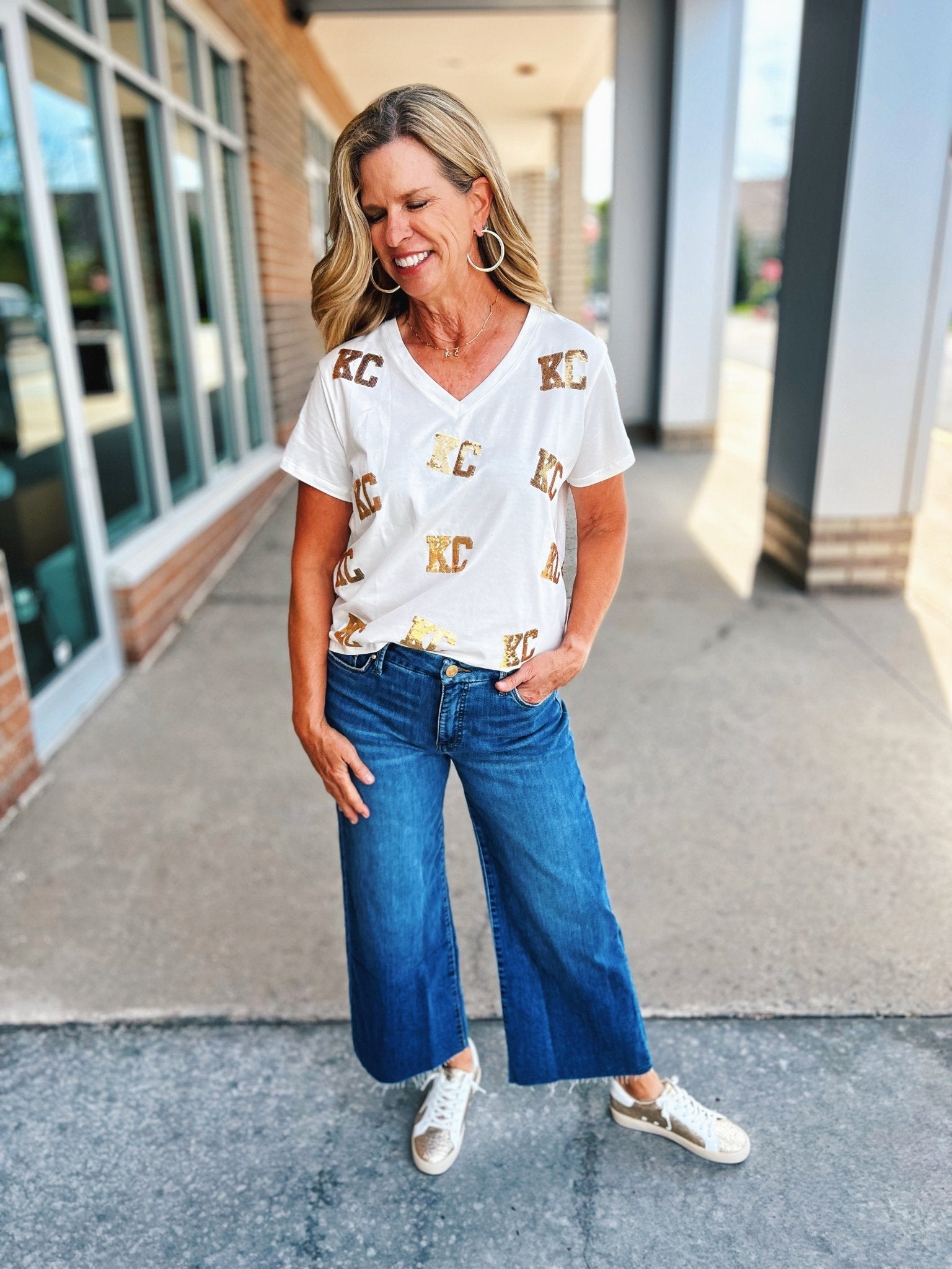 Queen of Sparkles Gold KC Scatter Tee - Amelia's Original - Amelia's Boutique