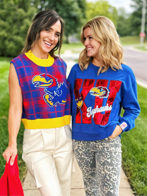 Queen of Sparkles (Licensed) KU Jayhawks Sweater Vest