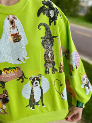 Queen of Sparkles Halloween Dogs in Costume Sweatshirt
