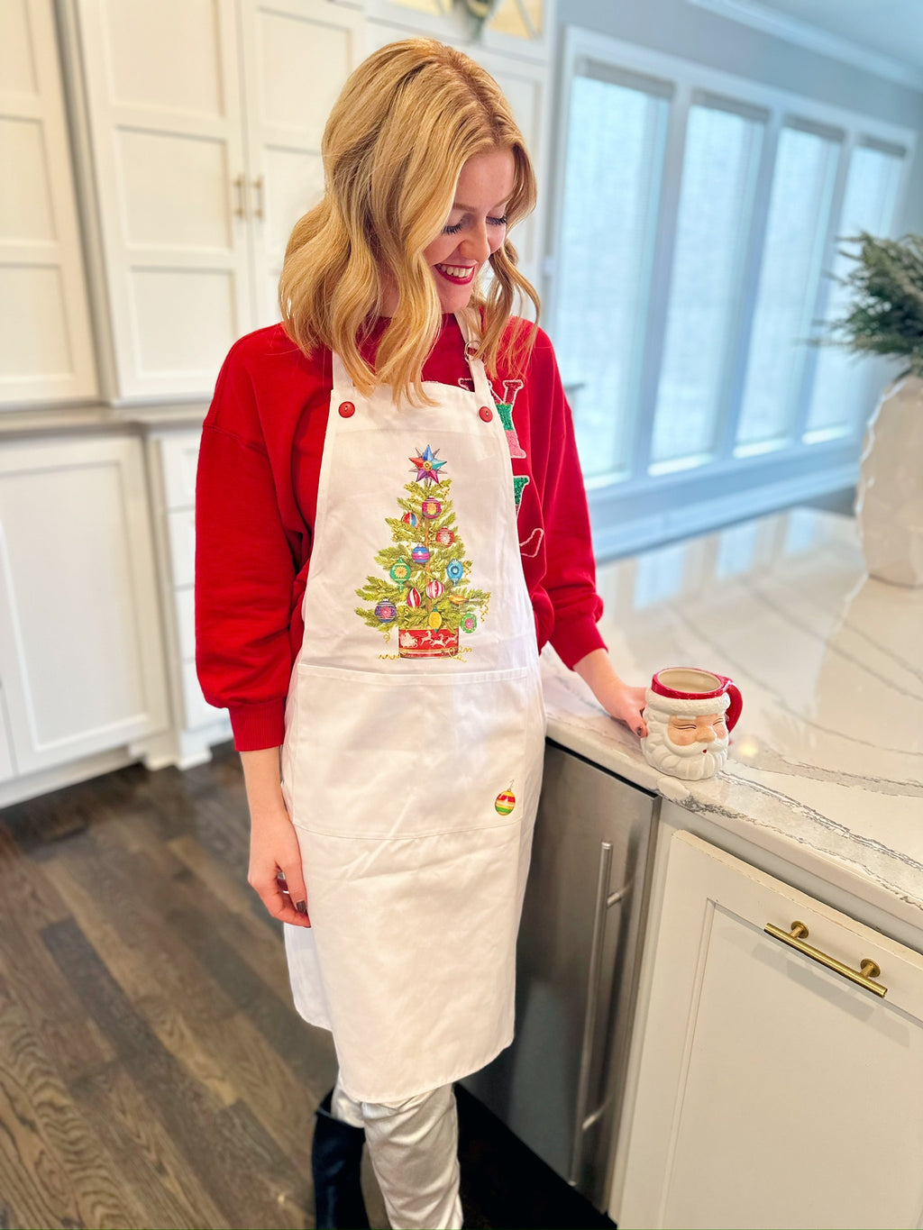 Holiday Apron with Christmas Tree