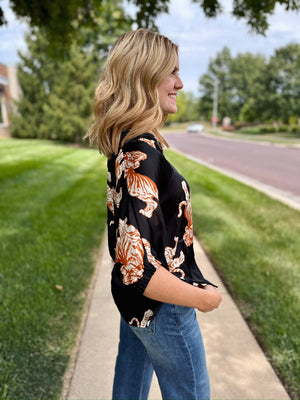 Tiger Collared Blouse