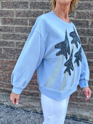 Queen of Sparkles Blue Angels Sweatshirt